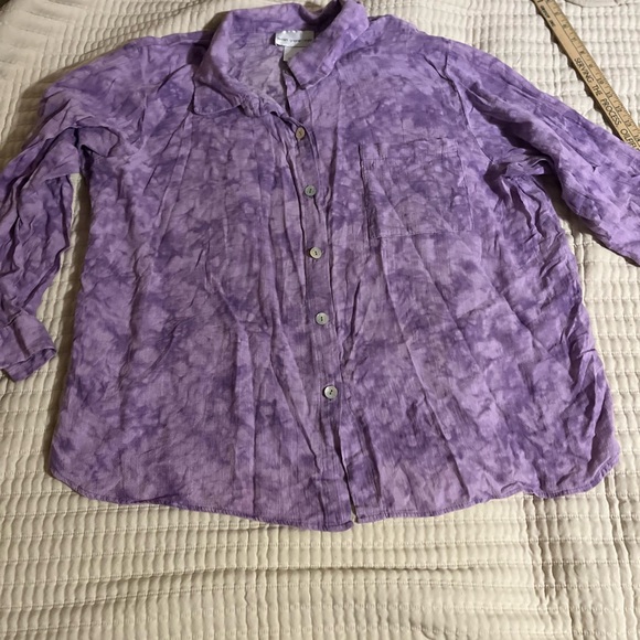 Susan Graver Tops - Susan Graver Lavender Button-Down Shirt